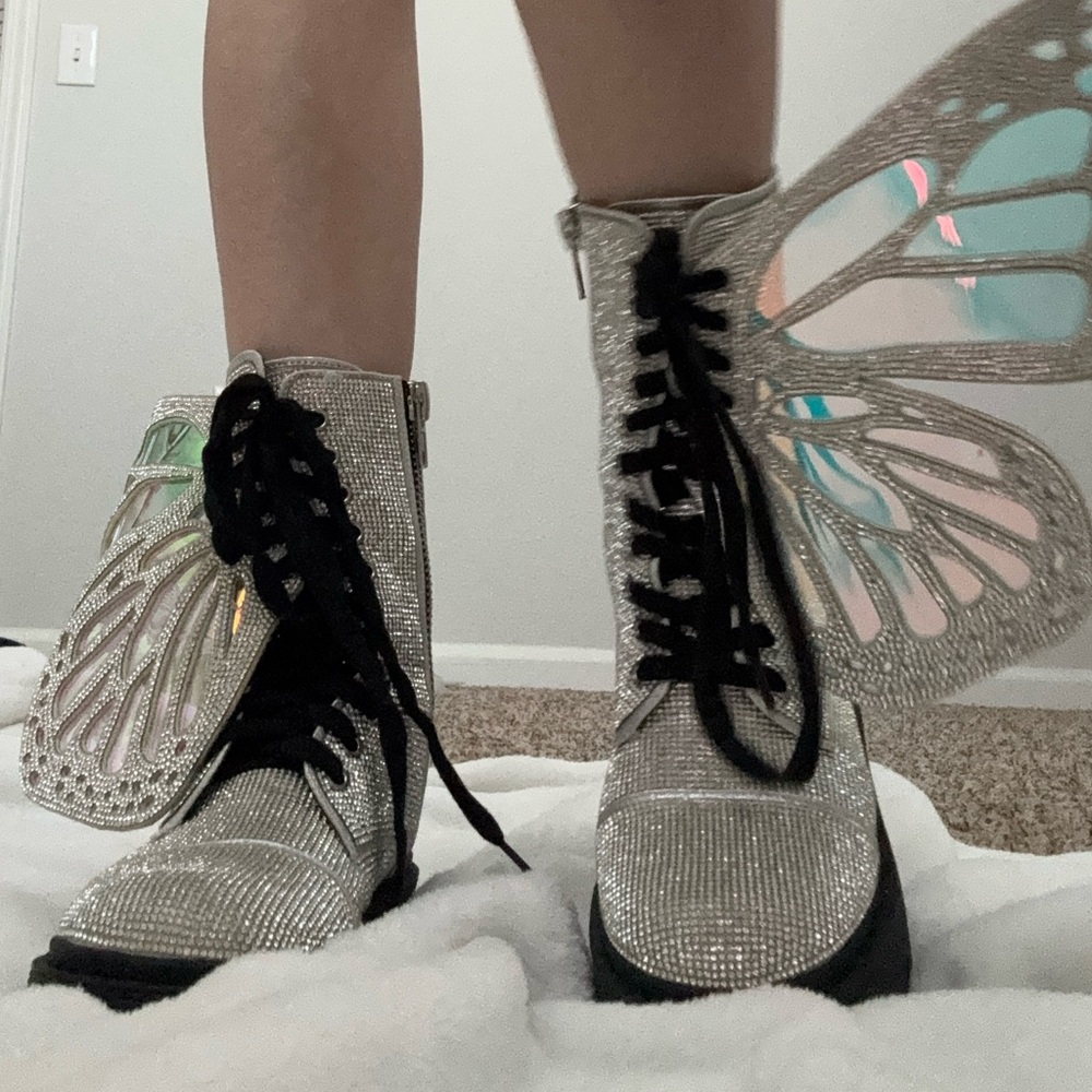 Dolls Kill butterfly rhinestone boots - Picture 4 of 4